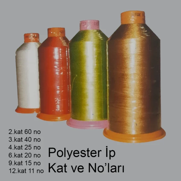 Polyester ip 2 kat 60 no 3 kat 40 no 4 kat 25 no 6 20 no 9 kat 20 no 12 kat 11 no